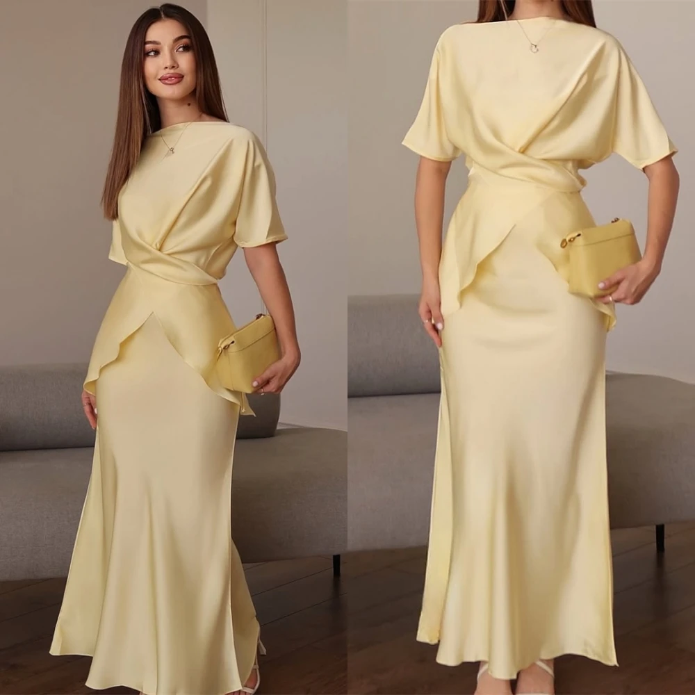 Customized Elegant Boat Neck Satin Evening Dress Simple Half Sleeves Prom Dresses High Quality Mermaid Special Occasion Gowns
Customized Elegant Boat Neck Satin Evening Dress Simple Half Sleeves Prom Dresses High Quality Mermaid Special Occasion Gowns