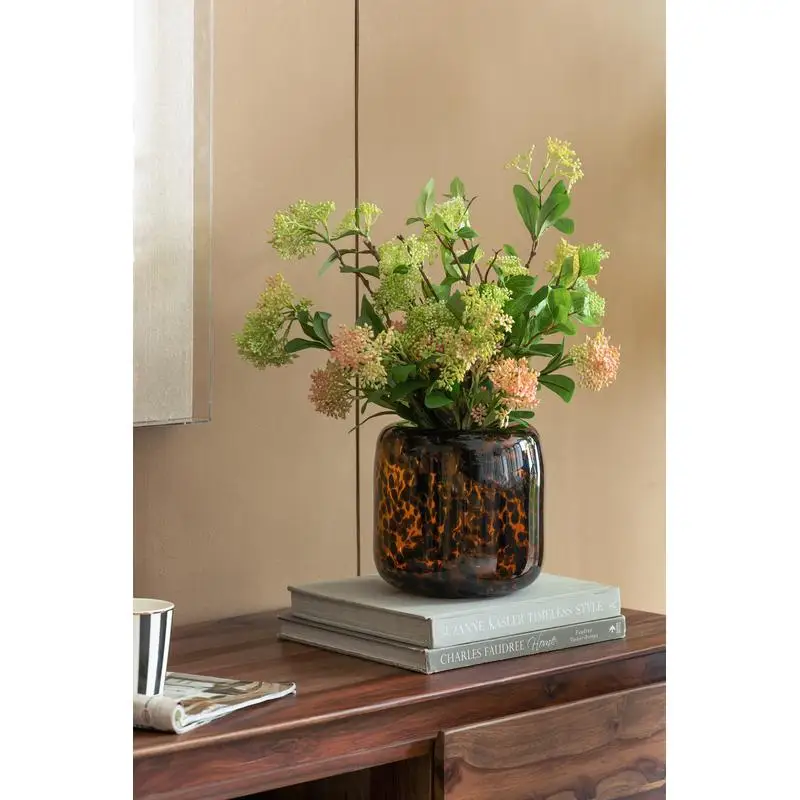 Короткая коричнево-янтарная стеклянная ваза с дизайном гепарда, декоративная акцентная деталь 7,9 x 7,9 дюйма
Короткая коричнево-янтарная стеклянная ваза с дизайном гепарда, декоративная акцентная деталь 7,9 x 7,9 дюйма