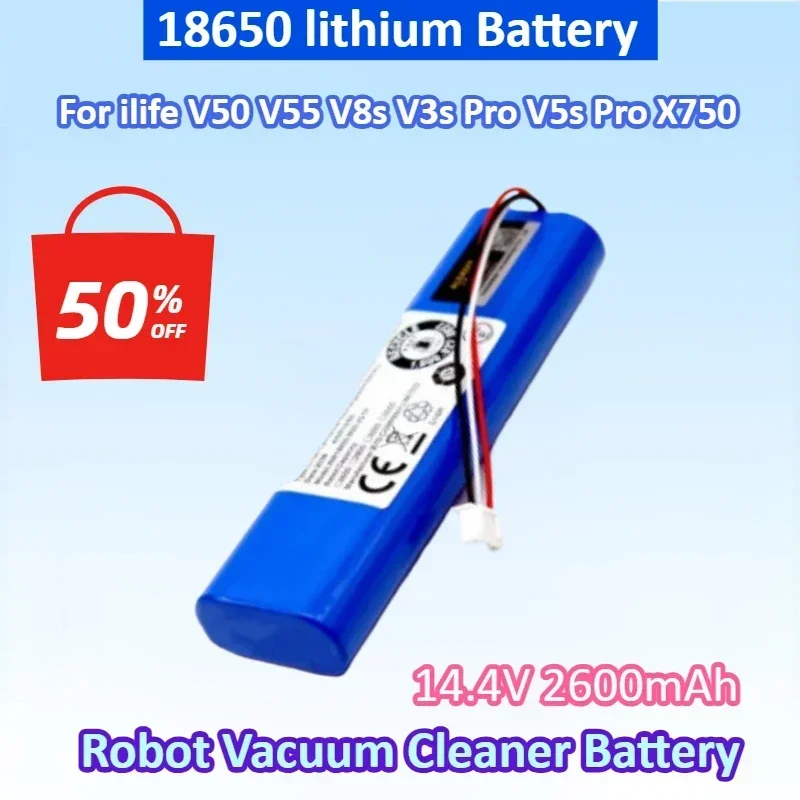 NEW Robot Vacuum Cleaner Battery 14.4V 2600mAh 18650 lithium Rechargeable Battery For ilife V50 V55 V8s V3s Pro V5s Pro V8s X750
NEW Robot Vacuum Cleaner Battery 14.4V 2600mAh 18650 lithium Rechargeable Battery For ilife V50 V55 V8s V3s Pro V5s Pro V8s X750