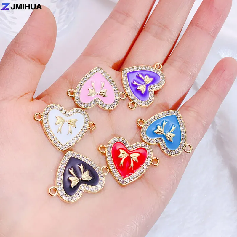 15pcs Crystal Connectors Heart Bowknot Enamel Charms For Jewelry Making Supplies DIY Pendant Necklaces Bracelets Accessories
15pcs Crystal Connectors Heart Bowknot Enamel Charms For Jewelry Making Supplies DIY Pendant Necklaces Bracelets Accessories
