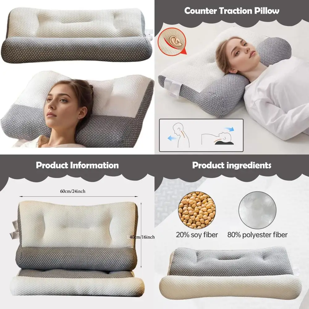 Ортопедическая подушка для сна для глубокого сна: эргономичная поддержка шеи, плеч, боковой, спины и спальни на животе - светло-белый
Ортопедическая подушка для сна для глубокого сна: эргономичная поддержка шеи, плеч, боковой, спины и спальни на животе - светло-белый