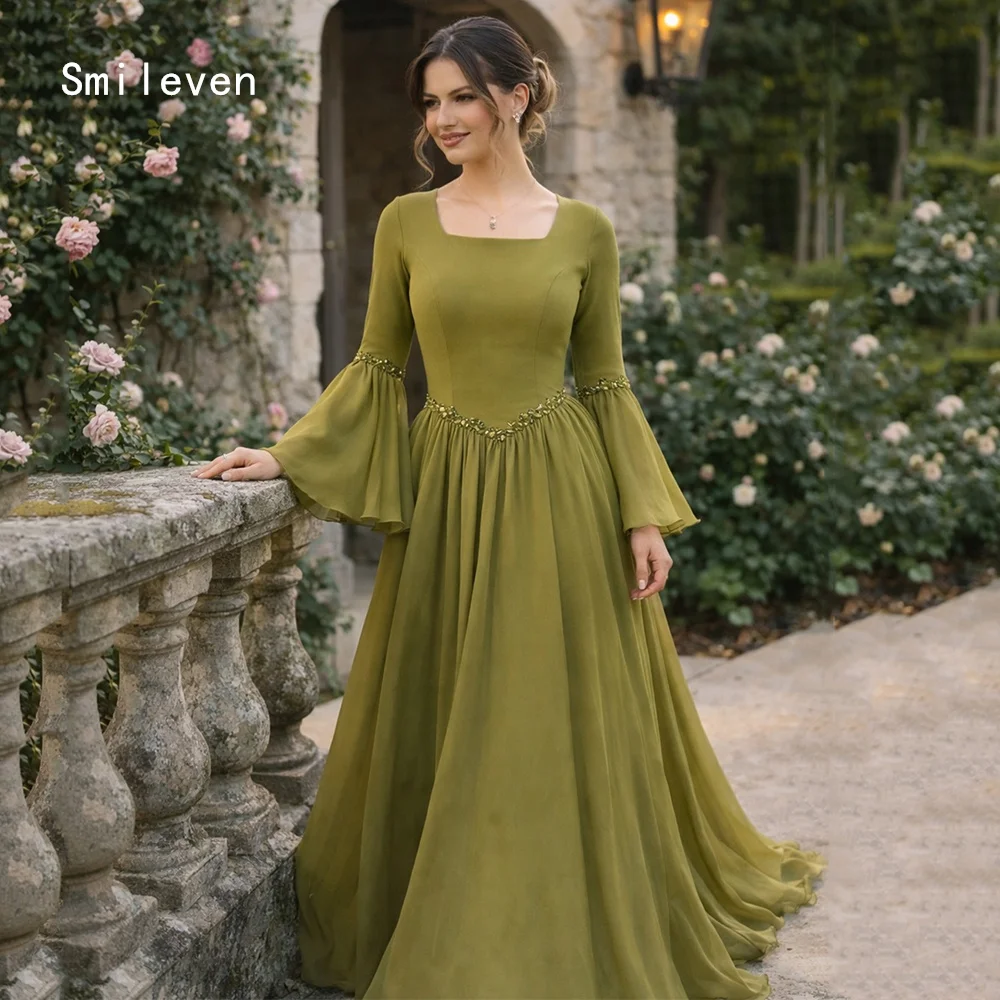 Smileven Luxury Beading A Line Prom Dress Square Collar Party Gowns Noval Appliques Formal Occassion Dress Customized 2026
Smileven Luxury Beading A Line Prom Dress Square Collar Party Gowns Noval Appliques Formal Occassion Dress Customized 2026