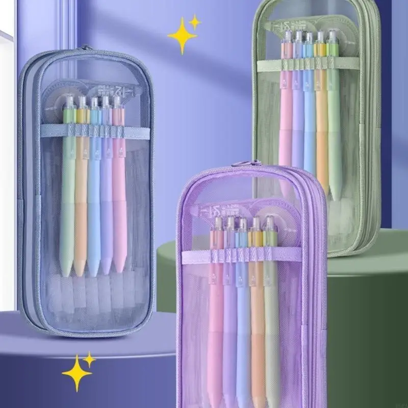 3 шт., двухслойный пенал, прозрачные сетчатые сумки для ручек, портативные органайзеры для карандашей, дорожные сумки для хранения кистей для макияжа
3 шт., двухслойный пенал, прозрачные сетчатые сумки для ручек, портативные органайзеры для карандашей, дорожные сумки для хранения кистей для макияжа