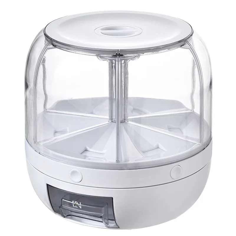 Обновление контейнера для хранения риса, 6 отделений, вращающийся на 360° диспенсер для хранения зерна с крышкой, влагостойкий
Обновление контейнера для хранения риса, 6 отделений, вращающийся на 360° диспенсер для хранения зерна с крышкой, влагостойкий