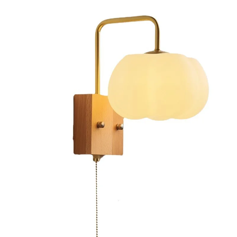 log LED wall lamp creative pumpkin bedroom study bedside lamp Nordic wood wall hanging pull rope switch lamp
log LED wall lamp creative pumpkin bedroom study bedside lamp Nordic wood wall hanging pull rope switch lamp