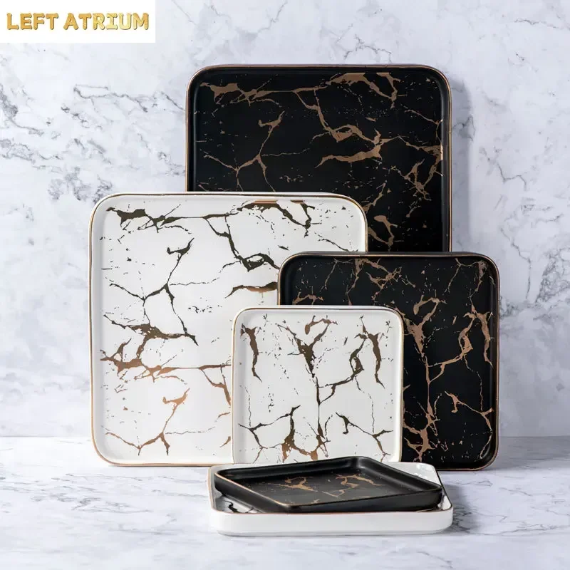 Creative Steak Square Tableware Set Marble Western Dish Ceramic Dish Plate Dish Sushi Desserts Tray
Creative Steak Square Tableware Set Marble Western Dish Ceramic Dish Plate Dish Sushi Desserts Tray