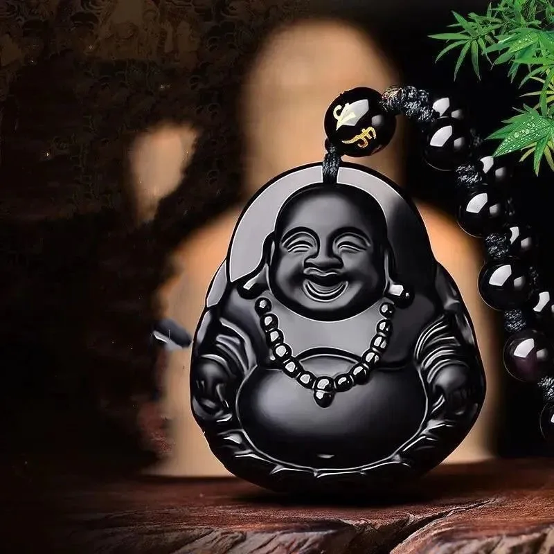 Подвеска Будды Майтрейи Будды Майтрейи из натурального обсидиана Гуаньинь для мужчин и женщин (случайный узор) 
Подвеска Будды Майтрейи Будды Майтрейи из натурального обсидиана Гуаньинь для мужчин и женщин (случайный узор)