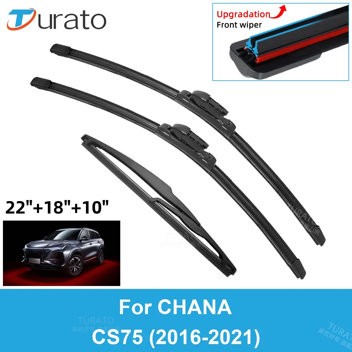 3PCS Car Wiper Blades for 2016-2021 CHANA CS75 Rear Windshield Wipers Double Rubber Car Accessories 2017 2018 2019 2020 2021
3PCS Car Wiper Blades for 2016-2021 CHANA CS75 Rear Windshield Wipers Double Rubber Car Accessories 2017 2018 2019 2020 2021