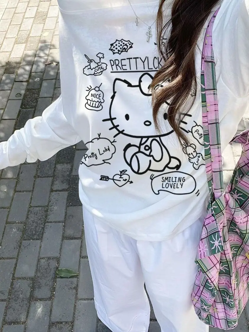 Свободный крой с мультяшным принтом, летняя повседневная футболка с белыми брюками, прямые брюки с высокой талией, корейский Sle Commute Faion
Свободный крой с мультяшным принтом, летняя повседневная футболка с белыми брюками, прямые брюки с высокой талией, корейский Sle Commute Faion