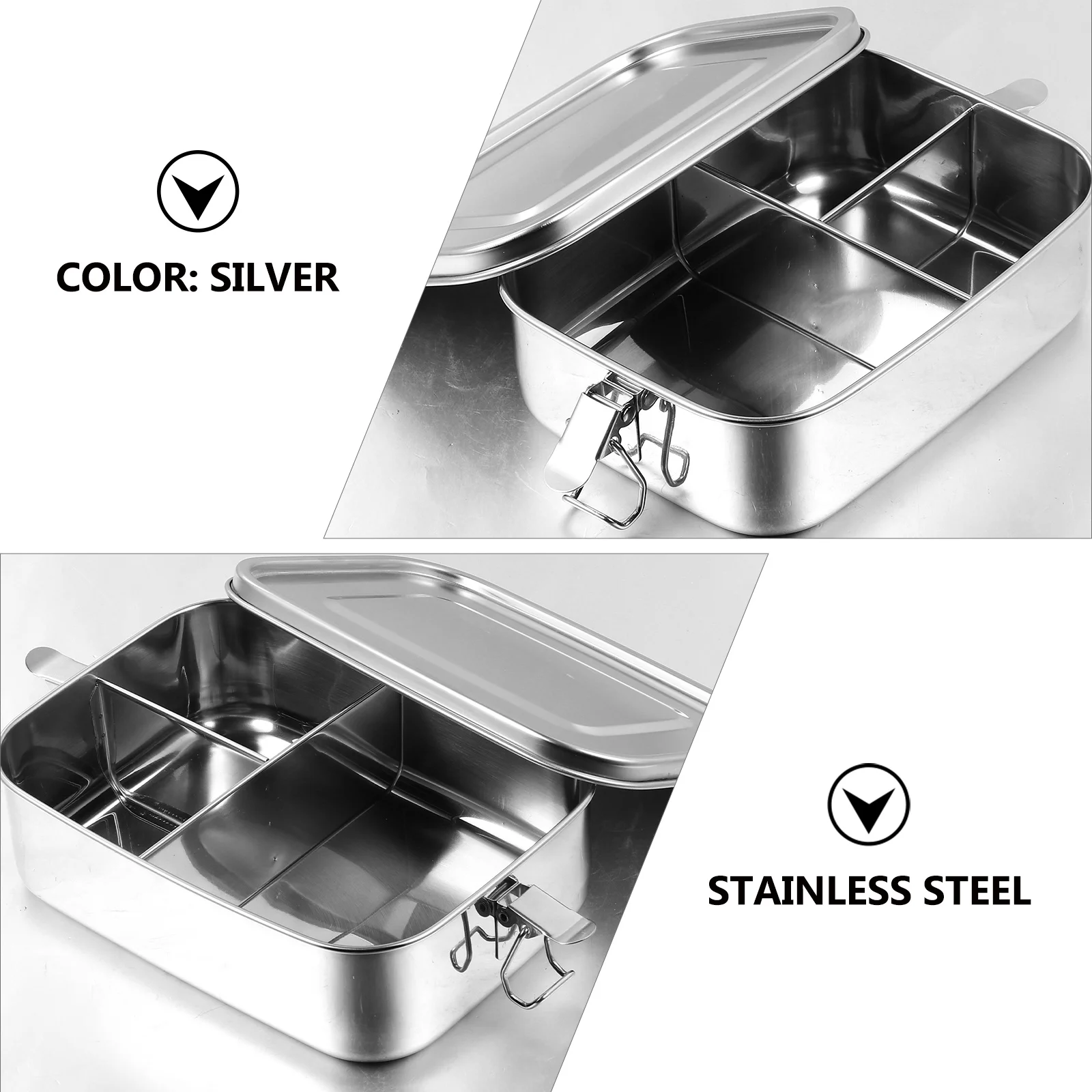 1Pcs Stainless Steel Bento Box 1.4L 3 Compartments Compartment Design Food Separation No Mix Leak Proof Lunch Container for Work
1Pcs Stainless Steel Bento Box 1.4L 3 Compartments Compartment Design Food Separation No Mix Leak Proof Lunch Container for Work