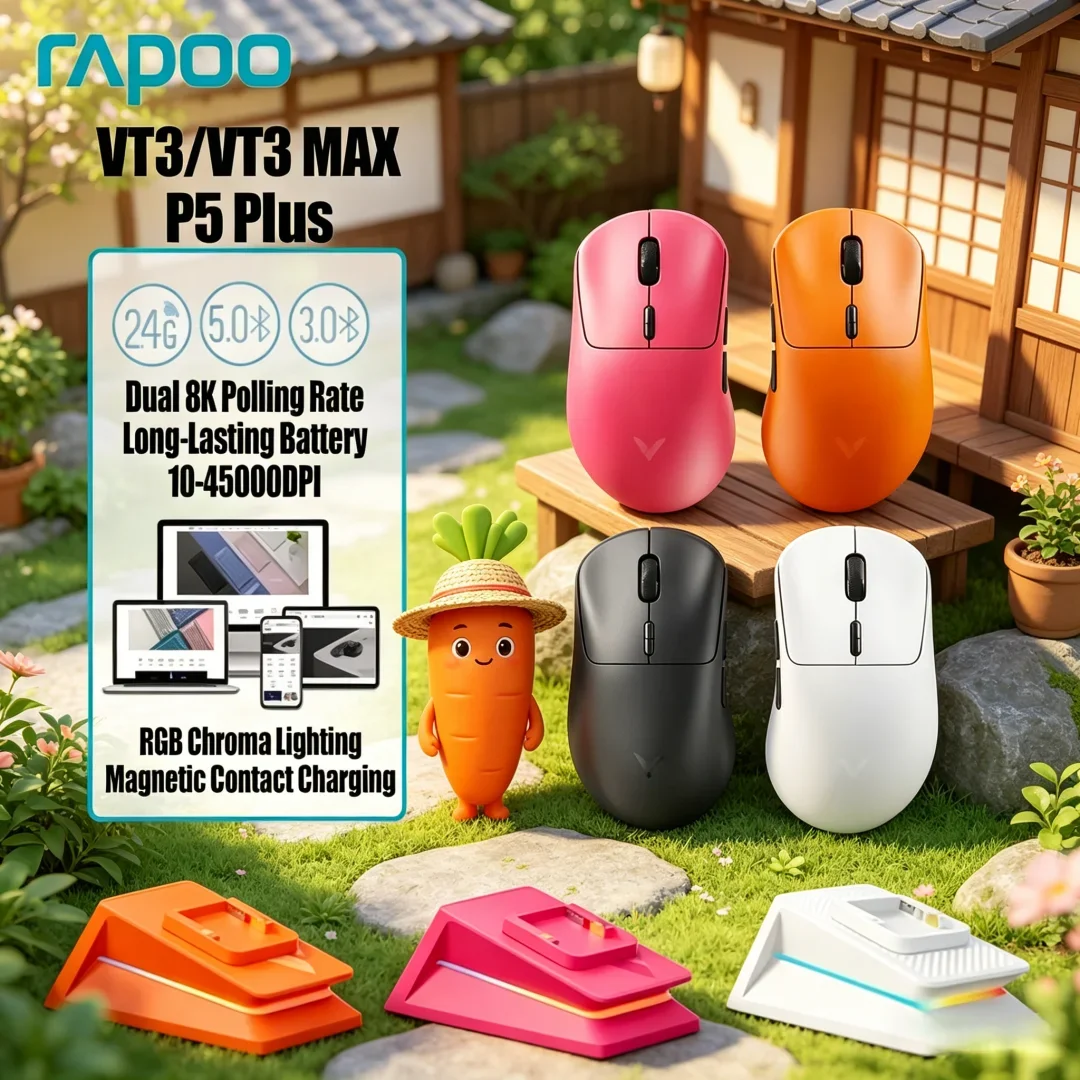 Ethereal Sleek Rapoo VT3 MAX P5 Plus Wireless Gaming Mouse True 8K Wireless Polling Rate 53g Lightweight Up to 750Hr Battery
Ethereal Sleek Rapoo VT3 MAX P5 Plus Wireless Gaming Mouse True 8K Wireless Polling Rate 53g Lightweight Up to 750Hr Battery