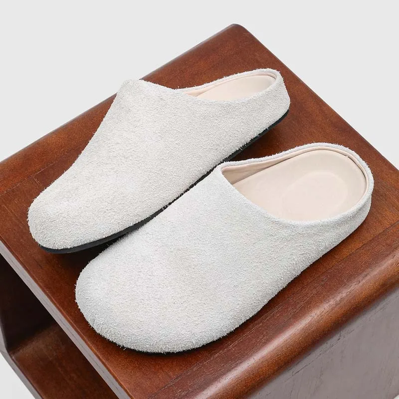 Cow Suede Slippers Men Round Toe Slides Summer Flat Mules Shoes Women Thick Sole Casual Comfort Half Slippers Man Size 3 8-46
Cow Suede Slippers Men Round Toe Slides Summer Flat Mules Shoes Women Thick Sole Casual Comfort Half Slippers Man Size 3 8-46