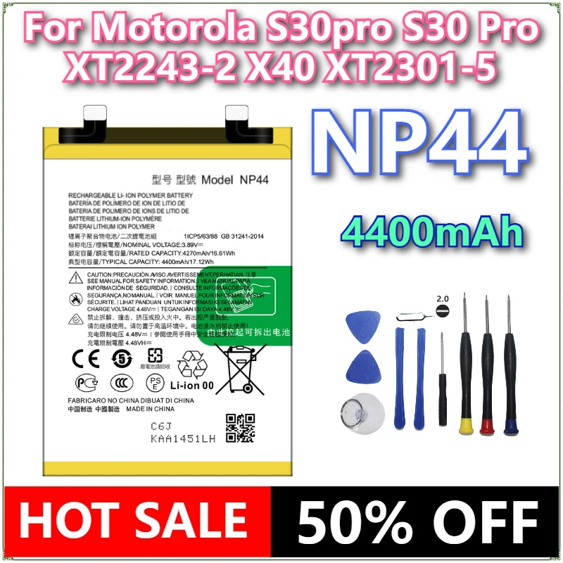 Brand New NP44 4400mAh Mobile Phone Battery For Motorola S30pro S30 Pro XT2243-2 X40 XT2301-5 Mobile phone Batteries+Tools
Brand New NP44 4400mAh Mobile Phone Battery For Motorola S30pro S30 Pro XT2243-2 X40 XT2301-5 Mobile phone Batteries+Tools