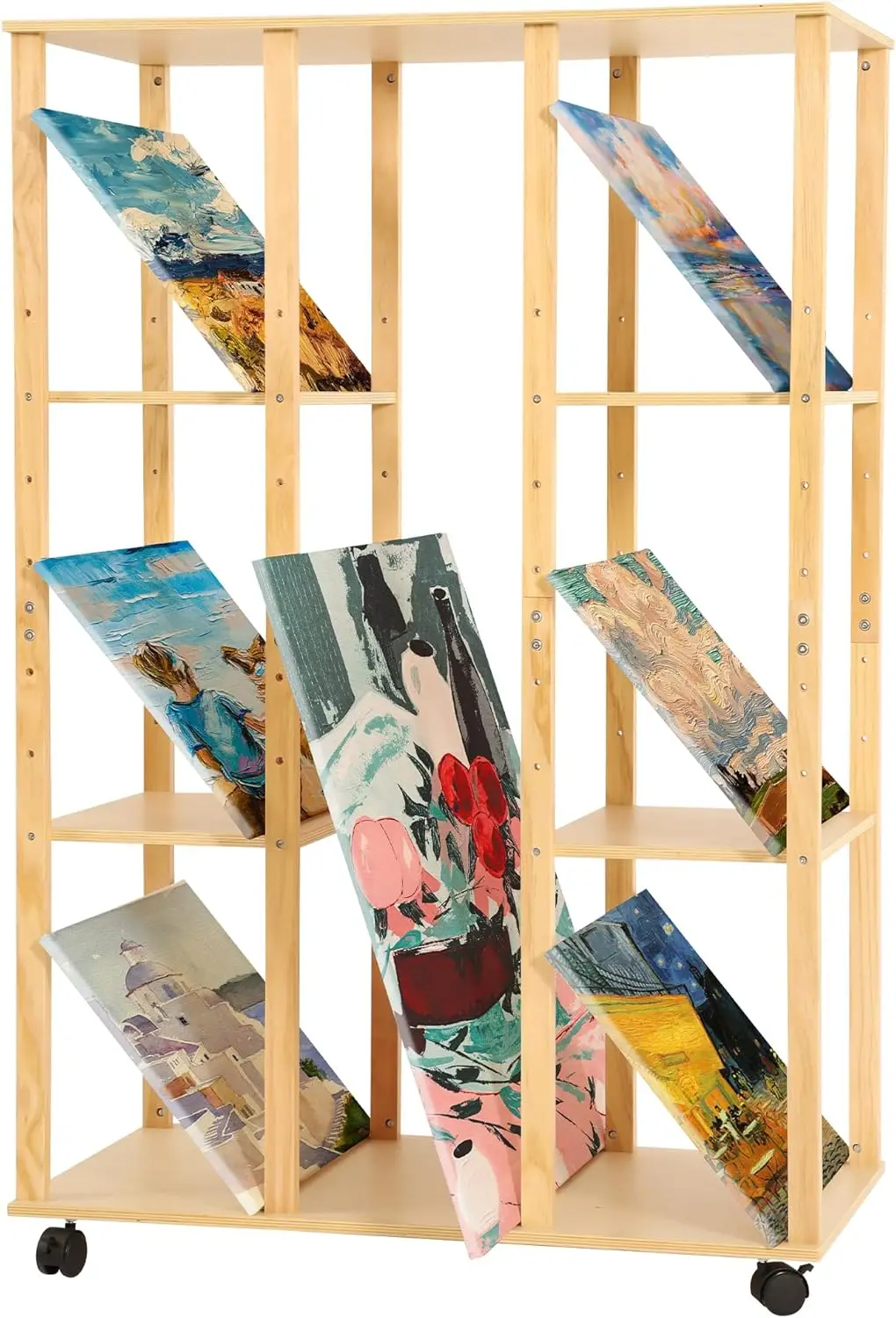Extra-Large Art Storage Rack with Wheels - Adjustable Wooden Drying & Display Rack for Canvas, Panels, Prints & Artworks, Multi-Tier Art Organizer for Studios & Galleries – Natural
Extra-Large Art Storage Rack with Wheels - Adjustable Wooden Drying & Display Rack for Canvas, Panels, Prints & Artworks, Multi-Tier Art Organizer for Studios & Galleries – Natural