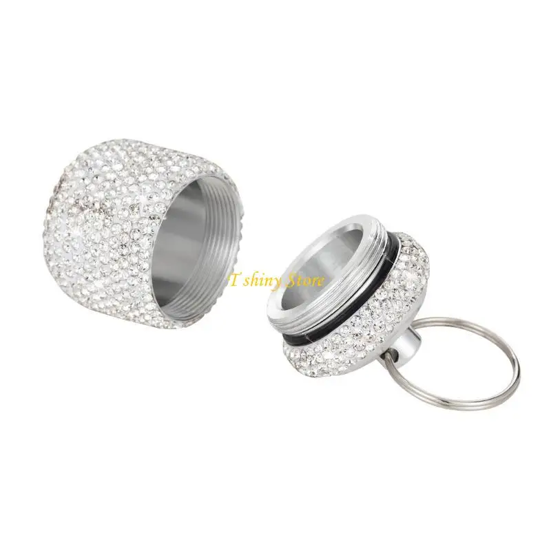 N58F Sparkling Rhinestones Pills Holder Keychain Waterproof Storage Box
N58F Sparkling Rhinestones Pills Holder Keychain Waterproof Storage Box