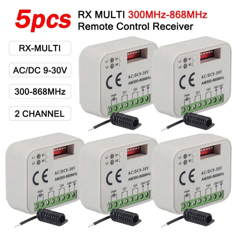 Новый RX MULTI 300 до 868 МГц приемник дистанционного управления гаражом / воротами 433 МГц 9-30 В контроллер двигателя ворот с роликовым / фиксированным кодом открывания
Новый RX MULTI 300 до 868 МГц приемник дистанционного управления гаражом / воротами 433 МГц 9-30 В контроллер двигателя ворот с роликовым / фиксированным кодом открывания