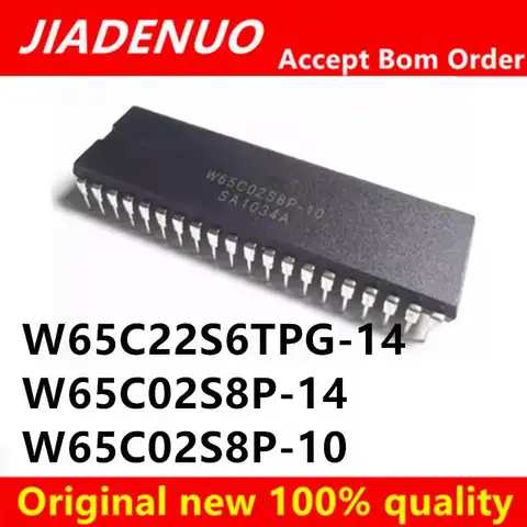 (1pcs)100% New W65C22S6TPG-14 W65C02S8P-14 W65C02S8P-10 W65C22S6TPG W65C02S8P DIP-40