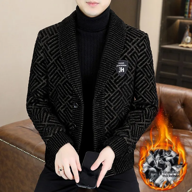Men's Long Fit Woolen Jaet Collar up Fce Lined Thi Golden Mink Velvet Casual Outerwear Coat for Autumn Winter
Men's Long Fit Woolen Jaet Collar up Fce Lined Thi Golden Mink Velvet Casual Outerwear Coat for Autumn Winter