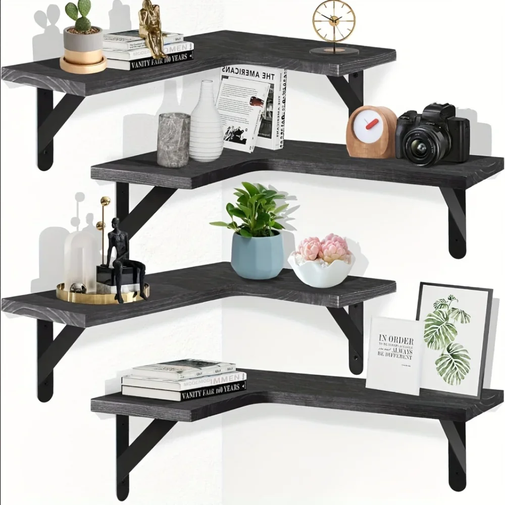 Natural Wood Grain Floating Shelves Wall-Mounted Corner Storage Contemporary Home Decor Kitchen Organizer
Natural Wood Grain Floating Shelves Wall-Mounted Corner Storage Contemporary Home Decor Kitchen Organizer