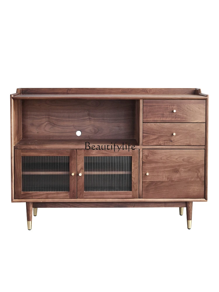 Nordic Black Walnut Wood Sideboard Cabinet Simple Modern Multifunctional Solid Wood Locker Glass Door
Nordic Black Walnut Wood Sideboard Cabinet Simple Modern Multifunctional Solid Wood Locker Glass Door