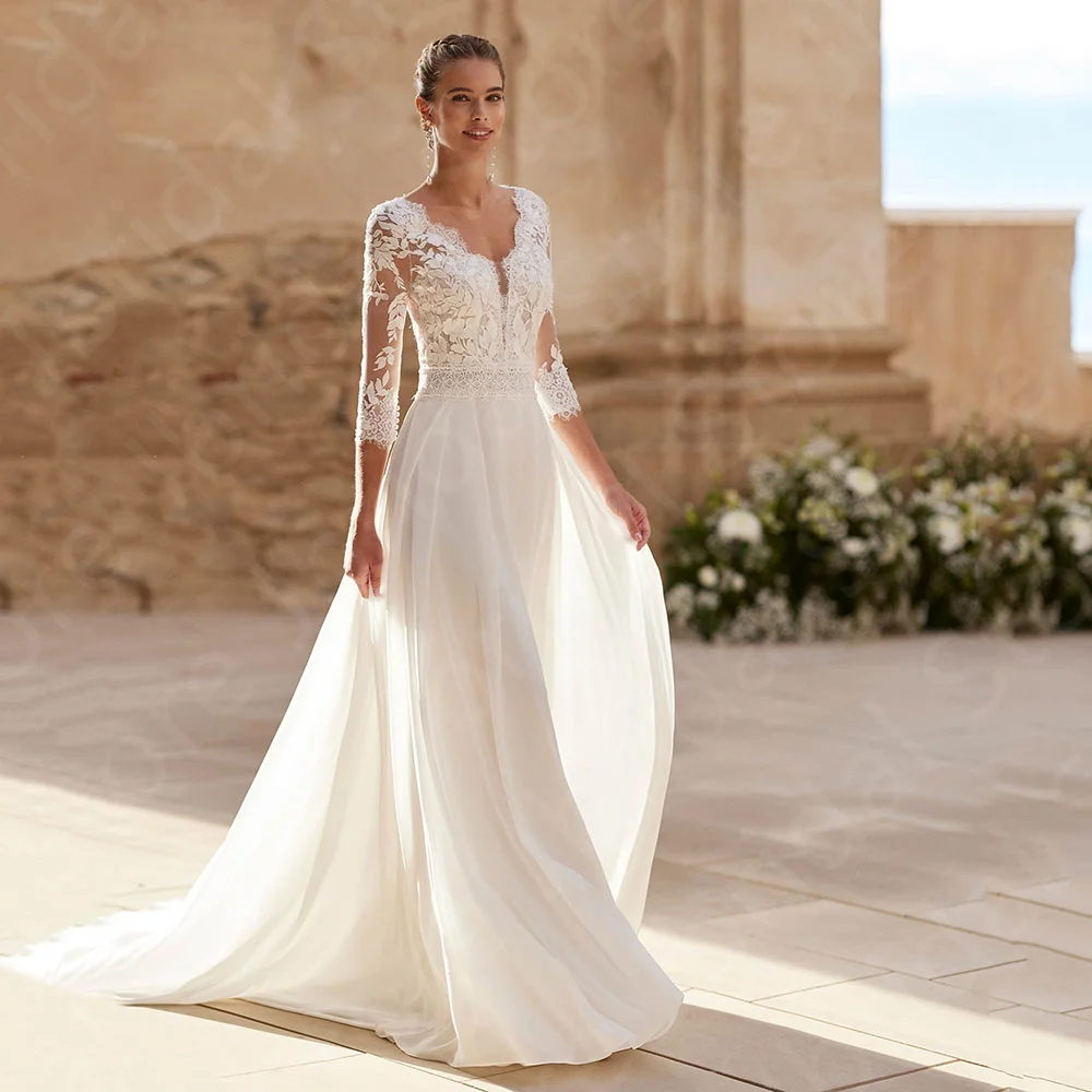Customized Charming Summer Wedding Dresses Beach Bridal Gowns Boho Bride Dresses Lace V Neckline Wedding Gowns 2025 On Sale
Customized Charming Summer Wedding Dresses Beach Bridal Gowns Boho Bride Dresses Lace V Neckline Wedding Gowns 2025 On Sale