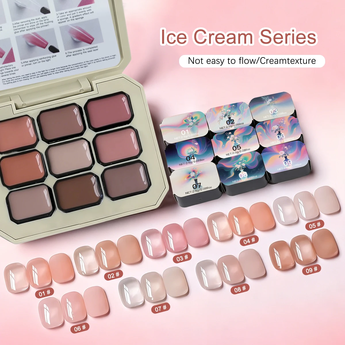 duolingdai 9color ice cream series Solid Gel Nail Polish-Semi-Permanent,Soak-Off LED Gel for Salon-Quality DIY Summer Ice Effect
duolingdai 9color ice cream series Solid Gel Nail Polish-Semi-Permanent,Soak-Off LED Gel for Salon-Quality DIY Summer Ice Effect