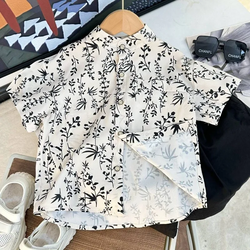 New 2025 Summer Kids Chinese Style White Print Short Sleeve Shirt Boys Girls Casual Streetwear Versatile Outfit
New 2025 Summer Kids Chinese Style White Print Short Sleeve Shirt Boys Girls Casual Streetwear Versatile Outfit