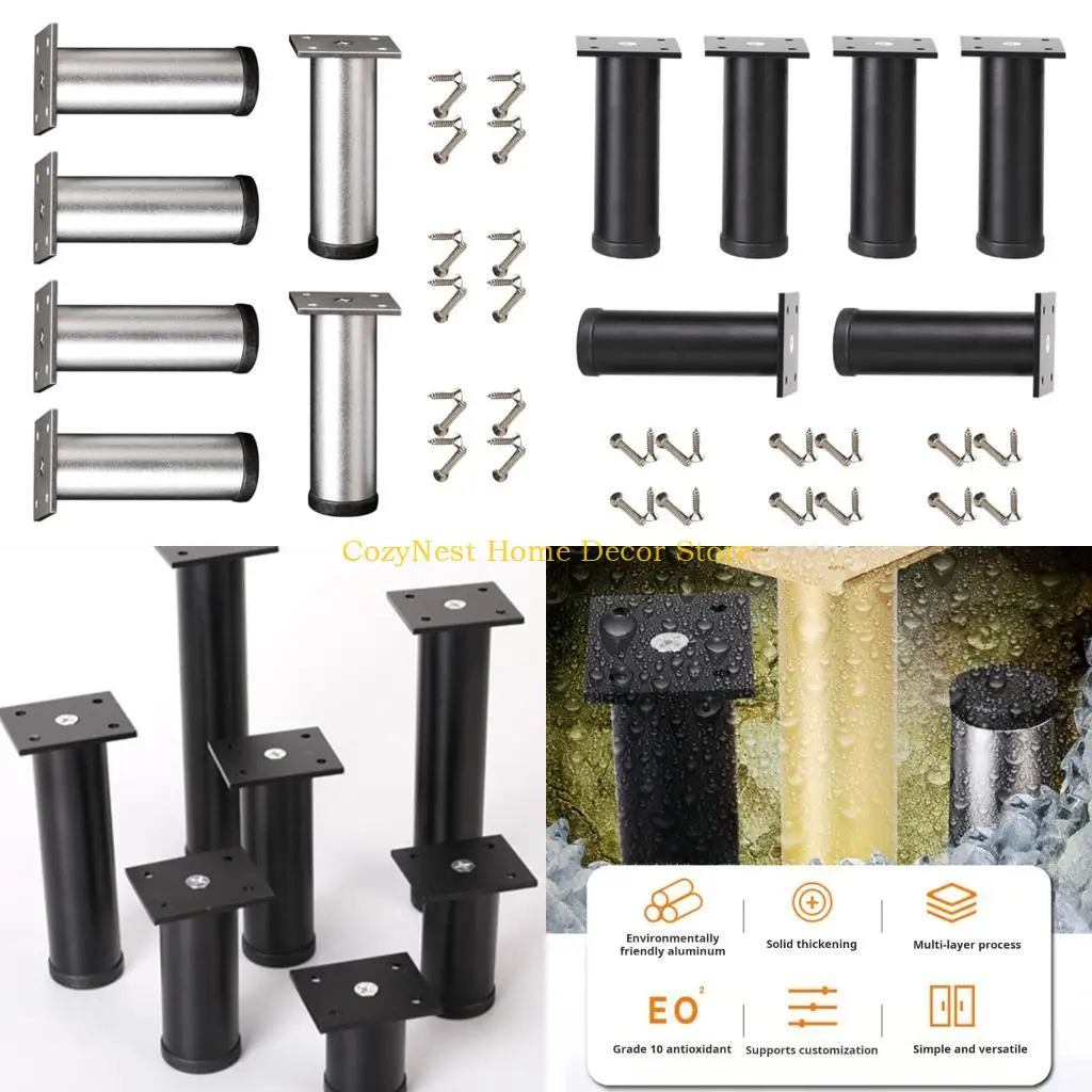 92MF 6pack Modern Aluminum Bed Frame Risers Heavy Duty Adjustable Furniture Leg for Improved Underbed Organization
92MF 6pack Modern Aluminum Bed Frame Risers Heavy Duty Adjustable Furniture Leg for Improved Underbed Organization