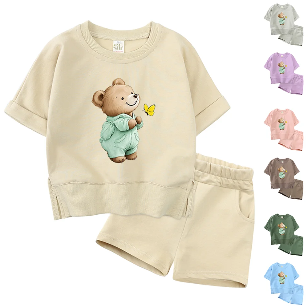 Children Bear Summer Outfits Clothes 0-7T Print Cartoon Cotton Breathable Boy Girl Costume Teenage Korean Casual Sports Suit
Children Bear Summer Outfits Clothes 0-7T Print Cartoon Cotton Breathable Boy Girl Costume Teenage Korean Casual Sports Suit