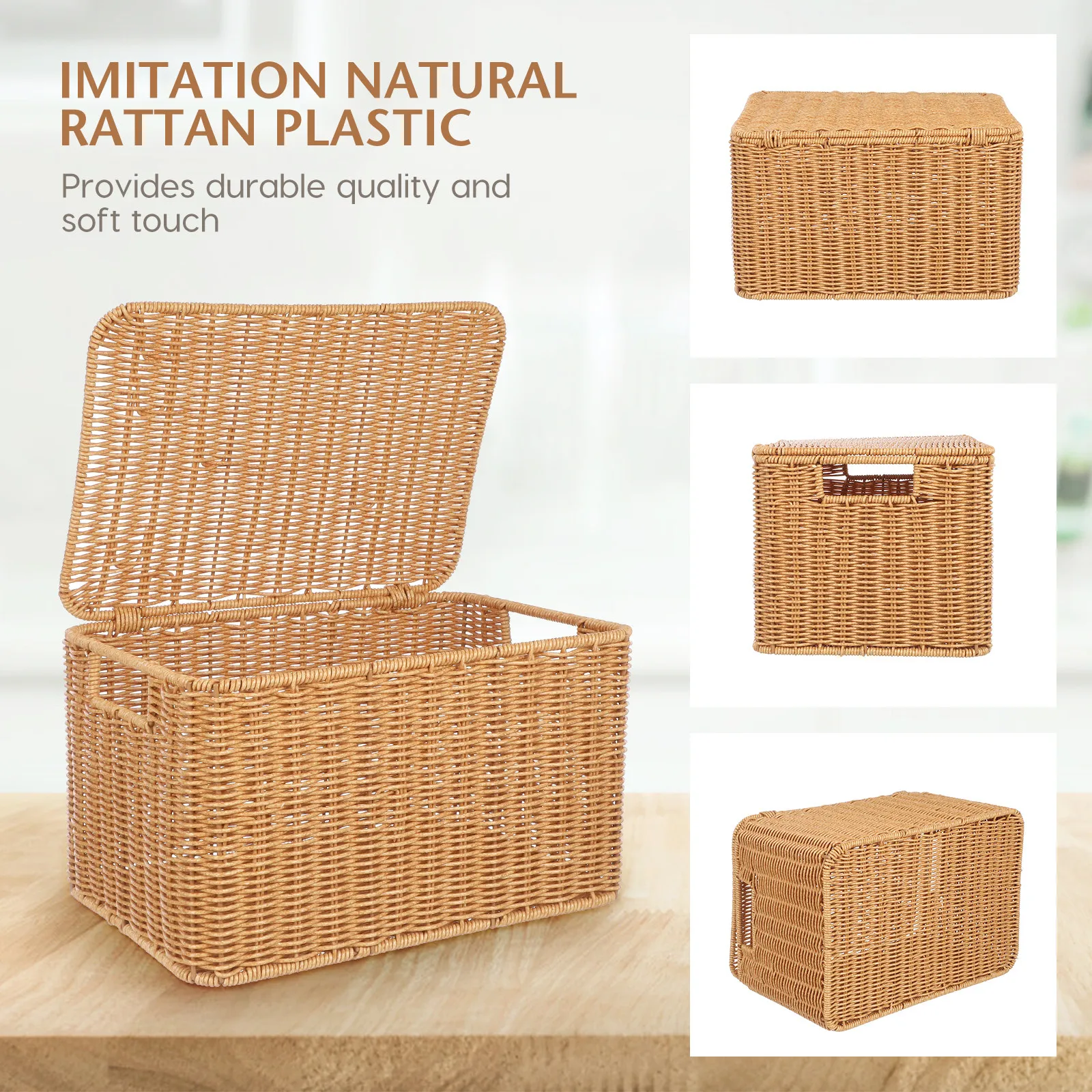 Premium Woven Storage Basket with Lid Strong Metal Frame Natural Texture Design Large Multi-Function Storage Box for Bedroom
Premium Woven Storage Basket with Lid Strong Metal Frame Natural Texture Design Large Multi-Function Storage Box for Bedroom