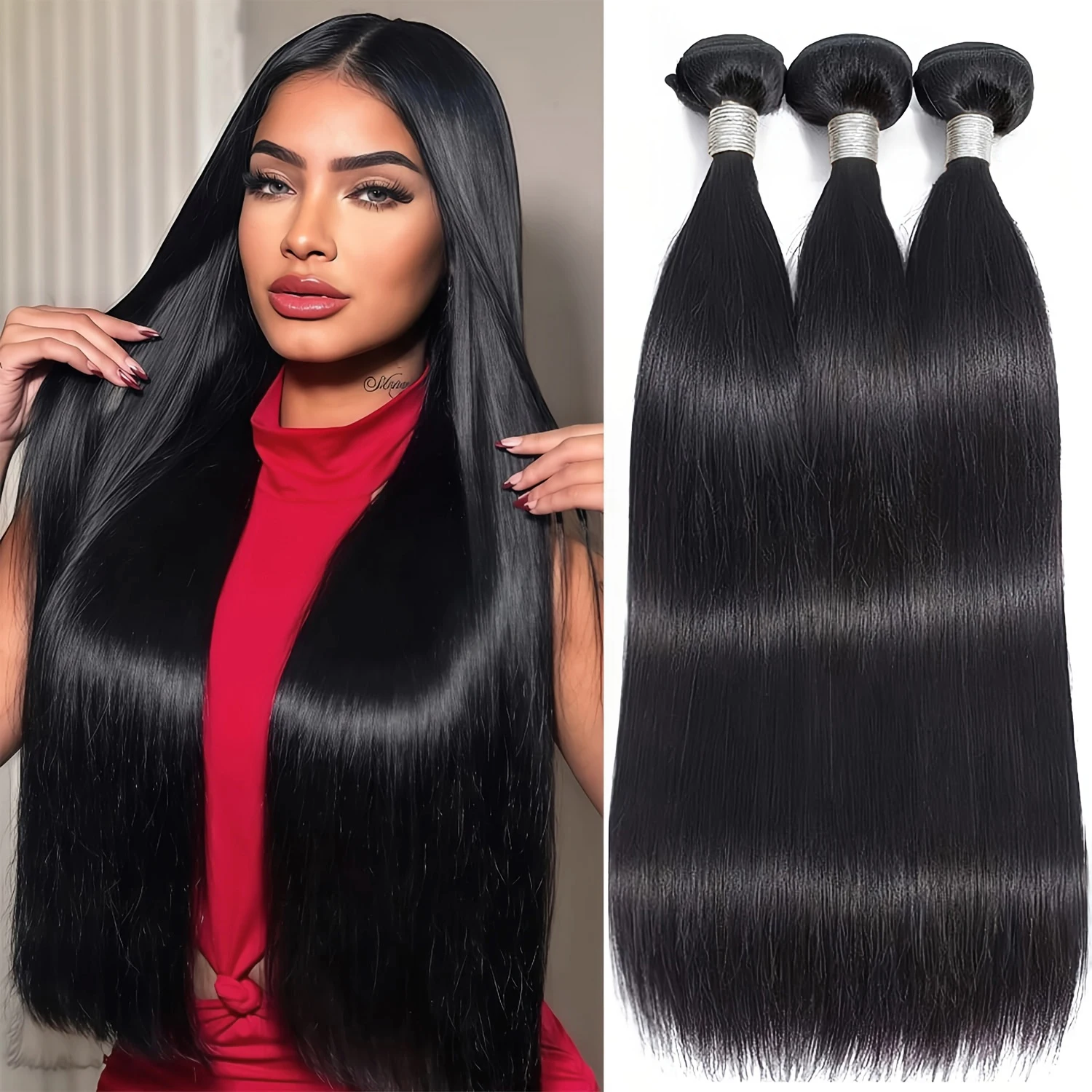 100% Human Hair Straight Bundles Brazilian Original Hair 10-32 Inch Virgin Human Hair Extensions Bundles Natural Black 100g/Pc
100% Human Hair Straight Bundles Brazilian Original Hair 10-32 Inch Virgin Human Hair Extensions Bundles Natural Black 100g/Pc