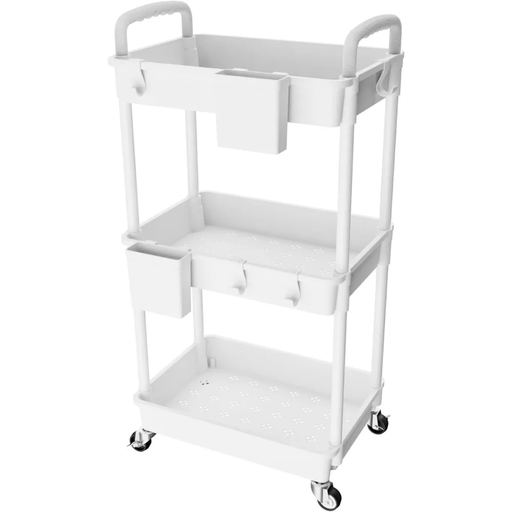 3 Tier Rolling Utility Cart with Handle, Utility Cart Made of Multifunctional Storage Organizer Tool for Bathroom, Living Room
3 Tier Rolling Utility Cart with Handle, Utility Cart Made of Multifunctional Storage Organizer Tool for Bathroom, Living Room