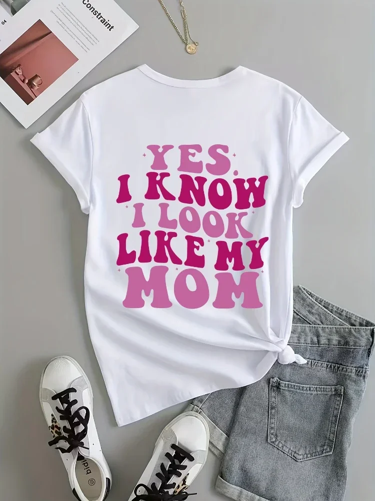 Plus Size Women Short Sleeve Shirt Printed Sweat Cute T-shirt Yes I Know I Look Like My Mom Round Neck Slight Stretch T-shirt
Plus Size Women Short Sleeve Shirt Printed Sweat Cute T-shirt Yes I Know I Look Like My Mom Round Neck Slight Stretch T-shirt