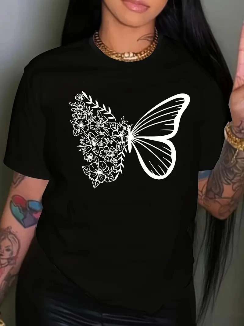 Comfy Butterfly Graphic Tee - Crew Neck Short Sleeve Polyester Blend - Perfect for Spring/Summer/Fall
Comfy Butterfly Graphic Tee - Crew Neck Short Sleeve Polyester Blend - Perfect for Spring/Summer/Fall