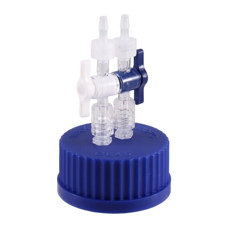 TFORU-Blue GL45 Safety Cap Feeding Buffer Cover Fermentation Reactor Tank Sampling Waste Liquid Bottle Cap With Switch Valve
TFORU-Blue GL45 Safety Cap Feeding Buffer Cover Fermentation Reactor Tank Sampling Waste Liquid Bottle Cap With Switch Valve