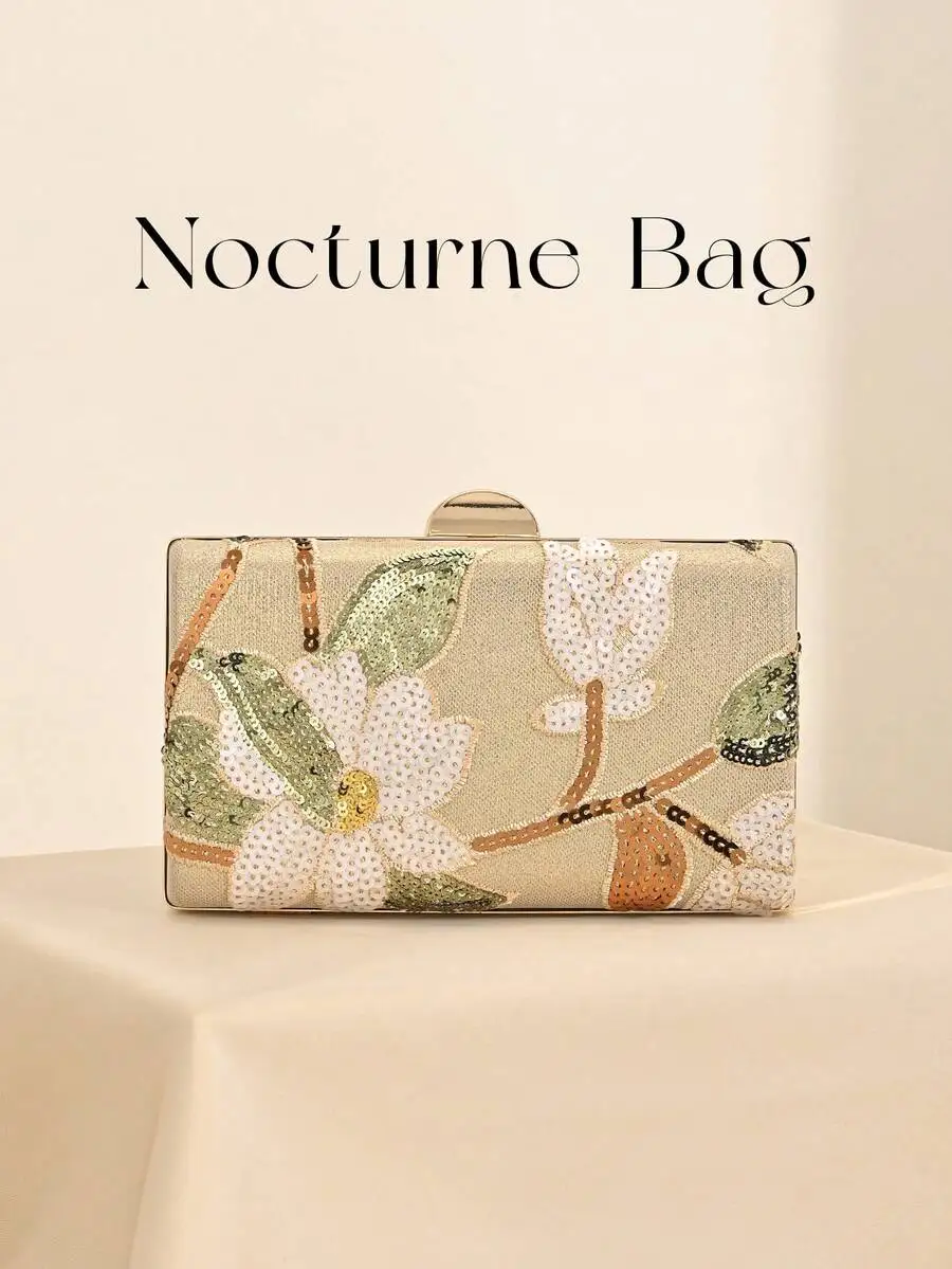 Elegant Sequined Floral Clutch Bag For Evening Party Wedding Gala
Elegant Sequined Floral Clutch Bag For Evening Party Wedding Gala