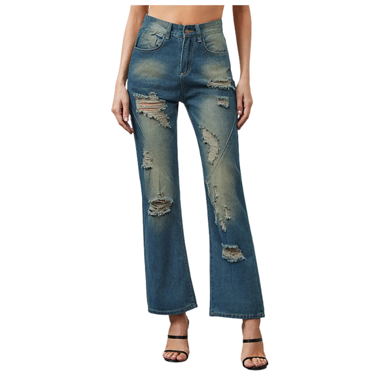High Waist Women's Retro Casual Solid Color Straight Hole High Waist Washed Jeans Boot Cut Pants Women's Refuge Ice Thermal
High Waist Women's Retro Casual Solid Color Straight Hole High Waist Washed Jeans Boot Cut Pants Women's Refuge Ice Thermal