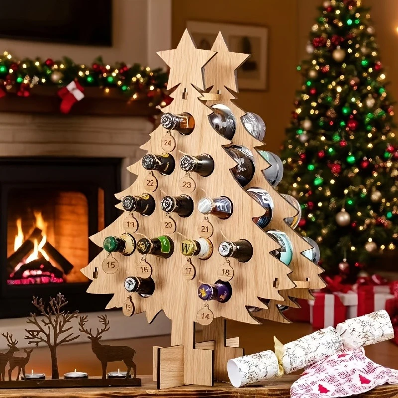 Creative Wooden Christmas Countdown Wine Rack with 24 Bottle Holders Wine Bottle Holder Bar Tools Christmas Gift Home Decoration
Creative Wooden Christmas Countdown Wine Rack with 24 Bottle Holders Wine Bottle Holder Bar Tools Christmas Gift Home Decoration
