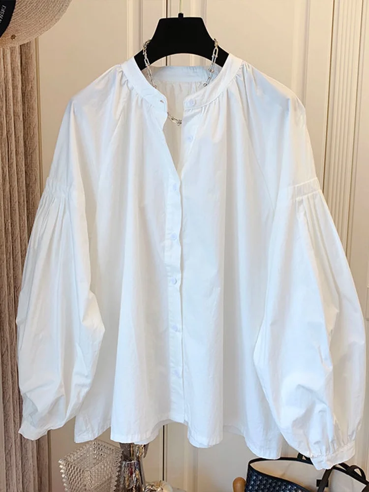 Retro Japanese Style round Neck Pleated Lantern Sleeve Shirt Women's Spring Autumn Lazy Style Loose Versatile Doll Shirt Top
Retro Japanese Style round Neck Pleated Lantern Sleeve Shirt Women's Spring Autumn Lazy Style Loose Versatile Doll Shirt Top