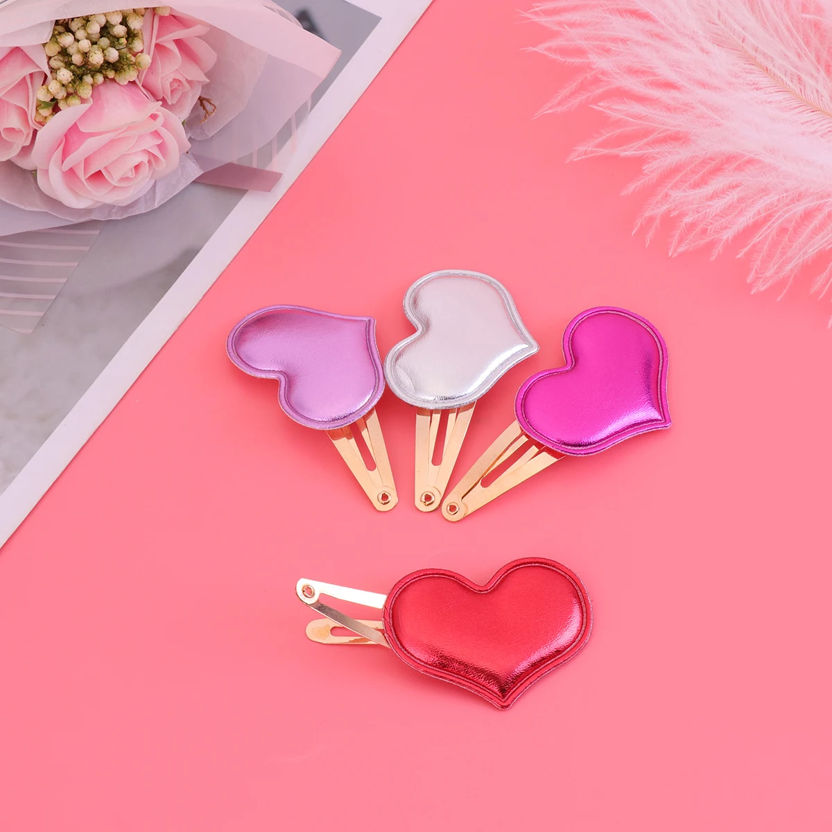 8pcs Heart Shaped Hair Clips Durable Bang Bobby Pins For Girls Kids Festivals School Party Red Silver Purple Pink 6X3X1Cm
8pcs Heart Shaped Hair Clips Durable Bang Bobby Pins For Girls Kids Festivals School Party Red Silver Purple Pink 6X3X1Cm