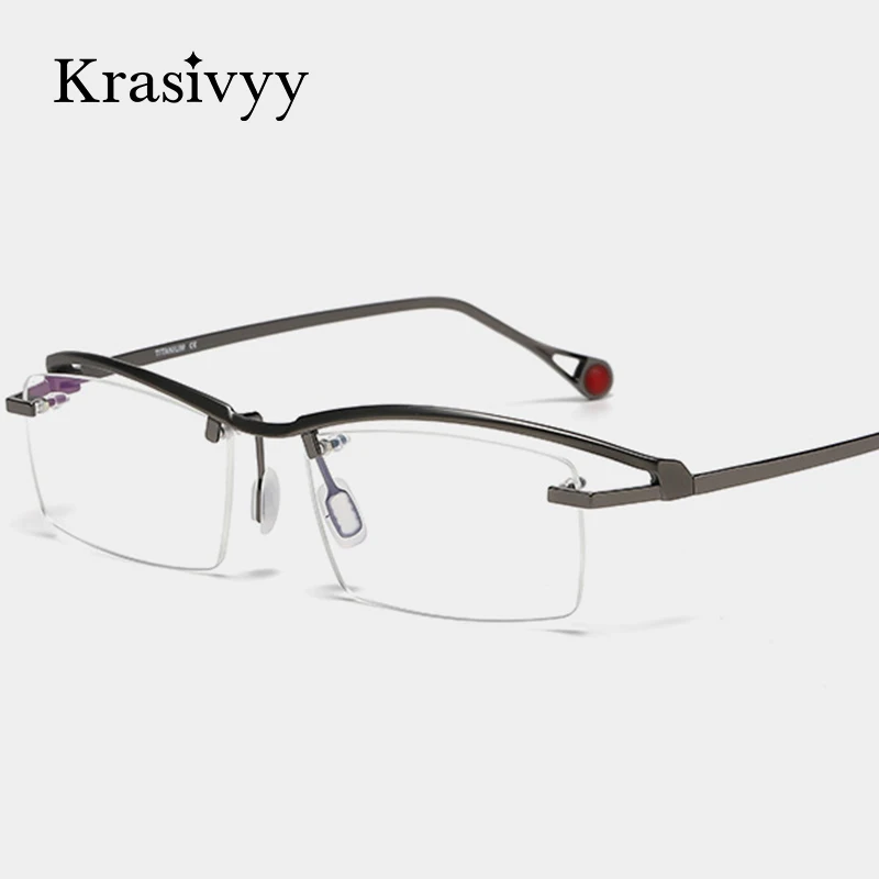 Krasivyy Pure Titanium Glasses Frame Men Square Brand Designer Ultralight Eyeglasses Frames Males High Quality Half-Rim Eyewear
Krasivyy Pure Titanium Glasses Frame Men Square Brand Designer Ultralight Eyeglasses Frames Males High Quality Half-Rim Eyewear