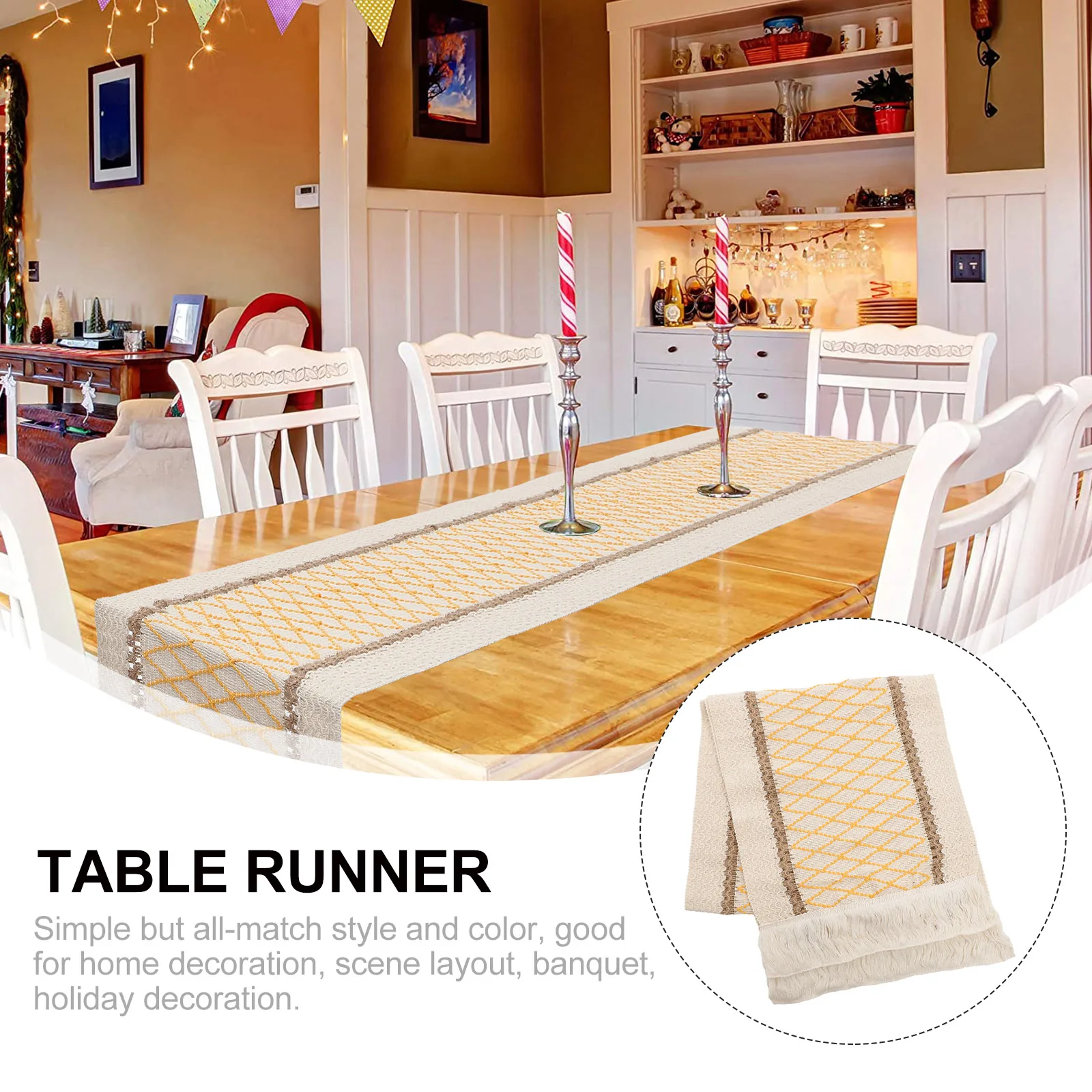 Household Table Runner Decoration Dinner Party Christmas Tassel Cotton Vintage Cloth
Household Table Runner Decoration Dinner Party Christmas Tassel Cotton Vintage Cloth