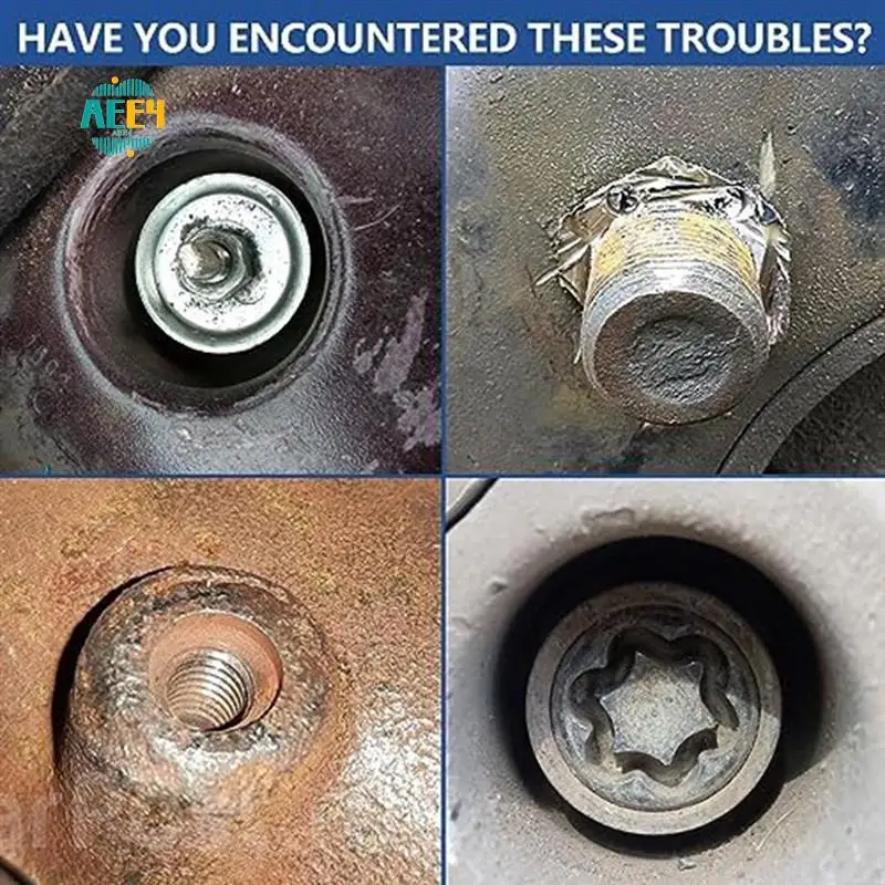 AEE4-Screw Head Extractor Set 3/8 Inch Drive 2-In-1 Double Head Easy Out Bolt Extractor Set, For Removing Broken Studs
AEE4-Screw Head Extractor Set 3/8 Inch Drive 2-In-1 Double Head Easy Out Bolt Extractor Set, For Removing Broken Studs