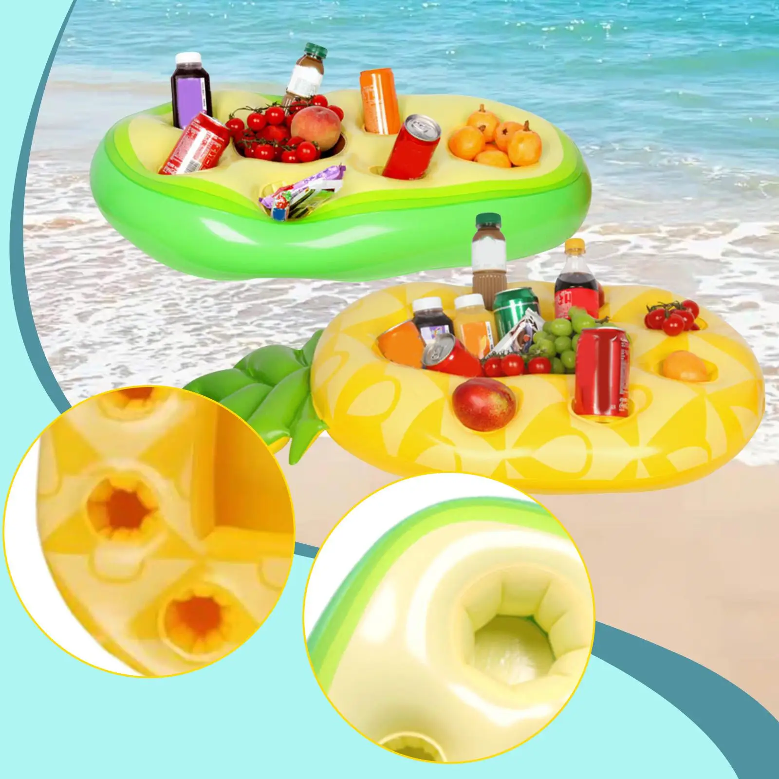 Надувной плавающий держатель для напитков, плавающая планка из ПВХ для пляжного бассейна
Надувной плавающий держатель для напитков, плавающая планка из ПВХ для пляжного бассейна