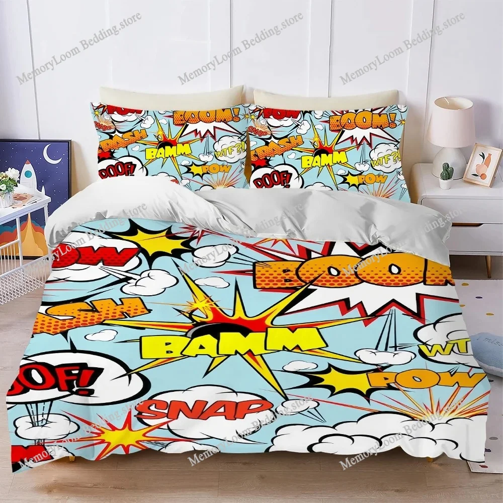 Comic Pattern Graffiti Duvet Cover Set Home Style Bedding Soft Laundry Cotton Bed Four Seasons Student Dormitory Home Textile
Comic Pattern Graffiti Duvet Cover Set Home Style Bedding Soft Laundry Cotton Bed Four Seasons Student Dormitory Home Textile