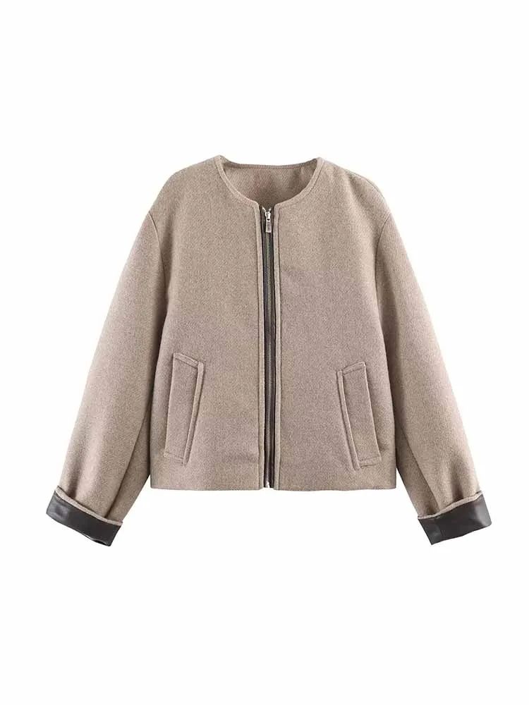 HH 2026 Woman Fashion Long Sleeves O-Neck Faux Leather Coat Female Casual Versatile Zipper Pocket Solid High Street Short Jacket
HH 2026 Woman Fashion Long Sleeves O-Neck Faux Leather Coat Female Casual Versatile Zipper Pocket Solid High Street Short Jacket