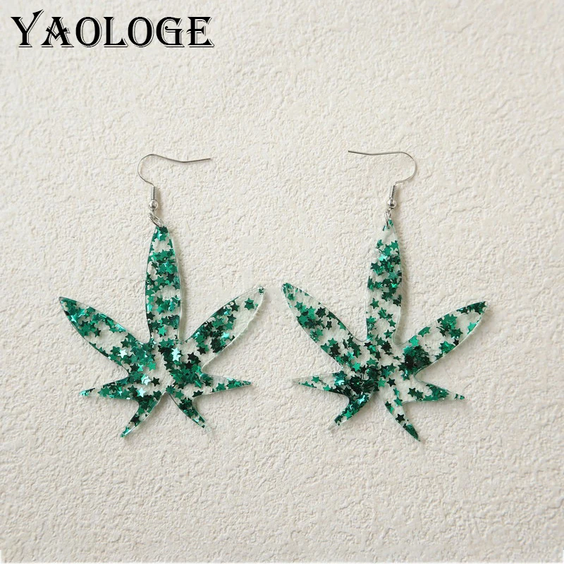 YAOLOGE Elegant Fashionable Green Star Maple Leaf Shaped Earrings Transparent Acrylic Design Women's Leisure Vacation Eardrop
YAOLOGE Elegant Fashionable Green Star Maple Leaf Shaped Earrings Transparent Acrylic Design Women's Leisure Vacation Eardrop