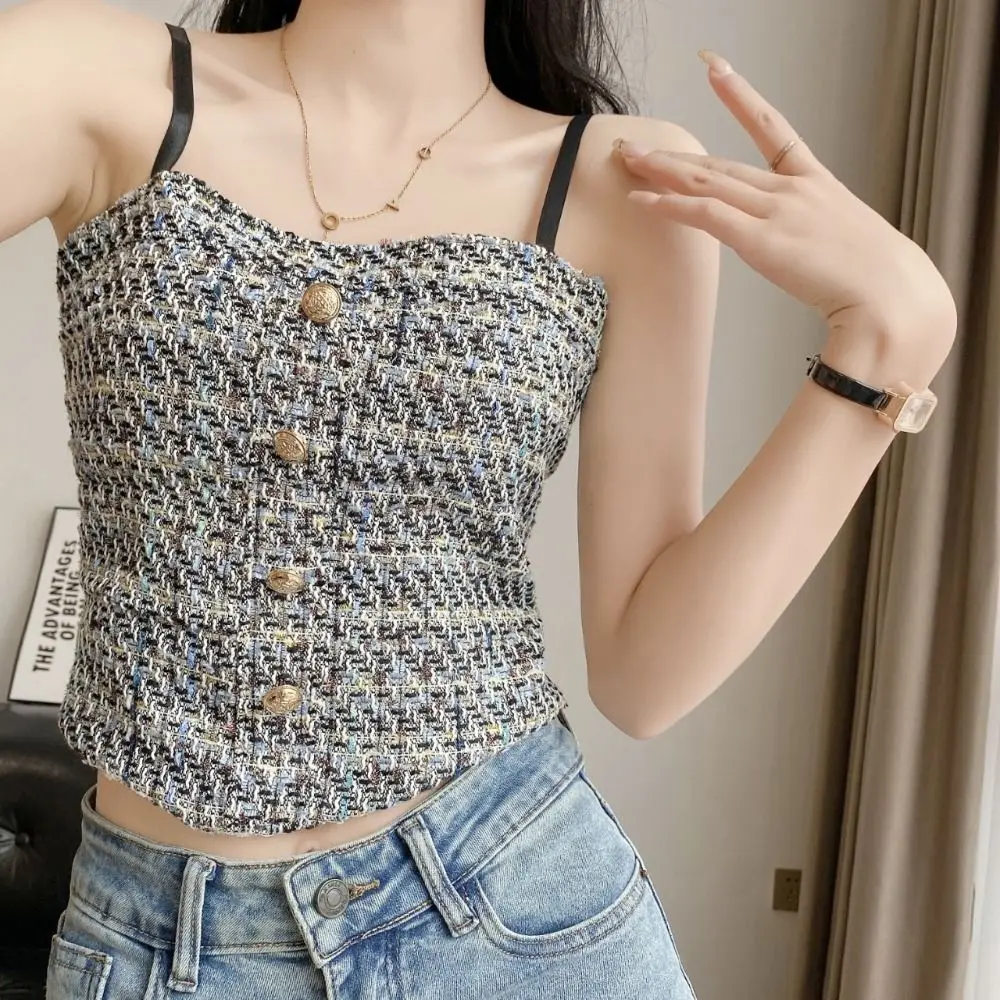 All Match Korean Style Bra with Pads Camisole Tank Sweet Slim Plaid Vest Top Undershirt Short Camisole Women Summer
All Match Korean Style Bra with Pads Camisole Tank Sweet Slim Plaid Vest Top Undershirt Short Camisole Women Summer