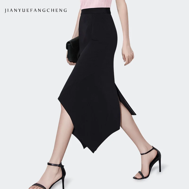 2025 Women's Elegant Office Pencil Skirt - Black Irregular Split Knee-Length A-Line Bodycon Skirt, Versatile Sexy Midi Skirt
2025 Women's Elegant Office Pencil Skirt - Black Irregular Split Knee-Length A-Line Bodycon Skirt, Versatile Sexy Midi Skirt