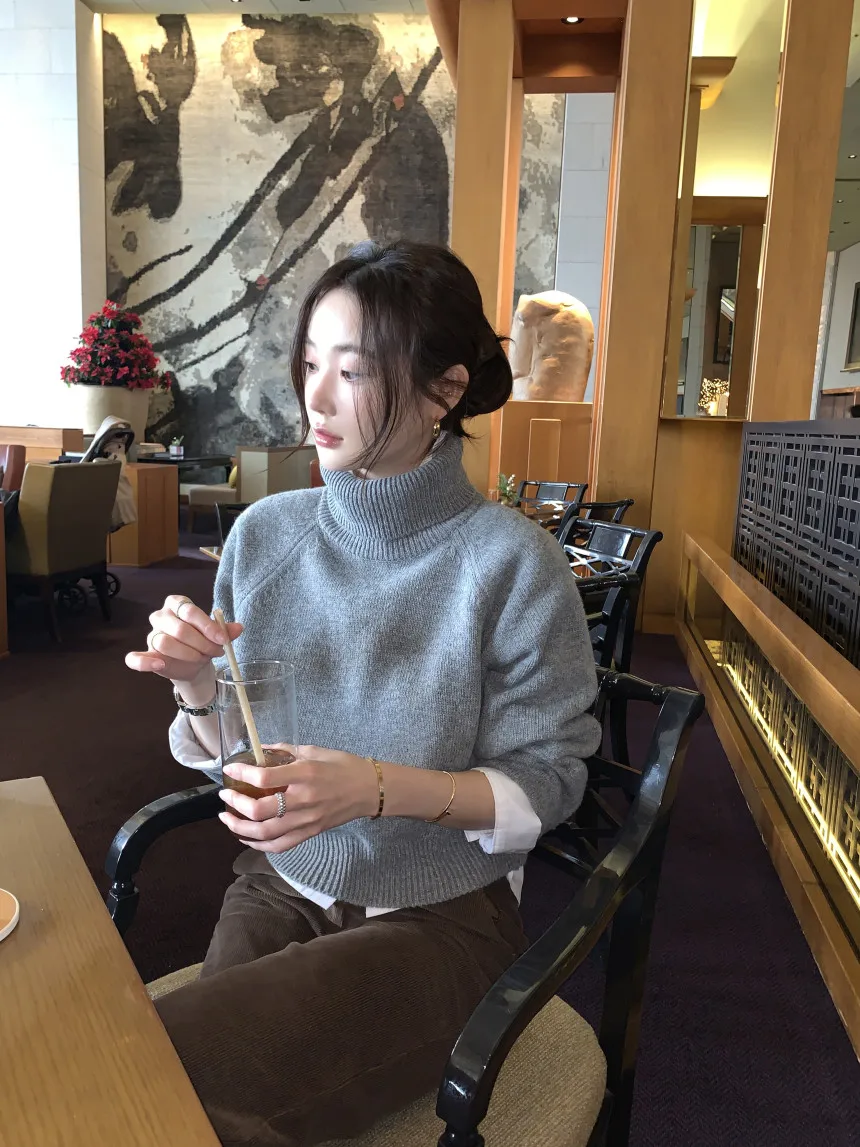 Simple Commuter High Ne ort Knitted Sweater Women's Faionable Pure Color oulder Insert Sve Base Layer Top
Simple Commuter High Ne ort Knitted Sweater Women's Faionable Pure Color oulder Insert Sve Base Layer Top